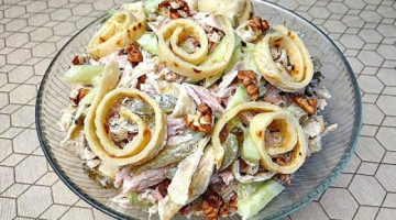 Без Майонеза! Самый Вкусный Салат с Блинчиками и Копченой Курочкой!