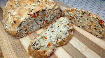 Быстро Печем Хлеб! С Курагой и Орехами! Совершенно Без Дрожжей!