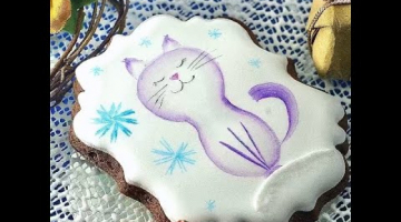 Лёгкий способ нарисовать кота на прянике урок