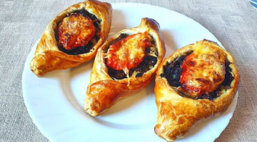 Открытые пирожки-лодочки! С мясом и картошкой из слоеного теста!