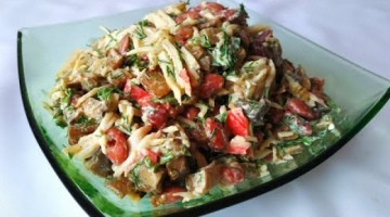 Салат из фасоли и крабовых палочек!