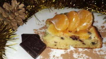 Шарлотка с мандаринами и шоколадом